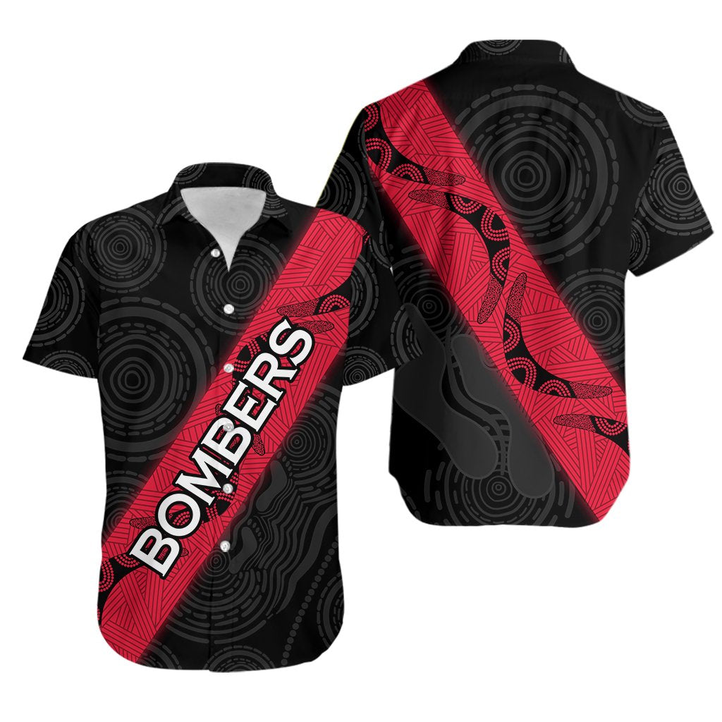 Essendon Bombers Hawaiian Shirt Black - Vibe Hoodie Shop