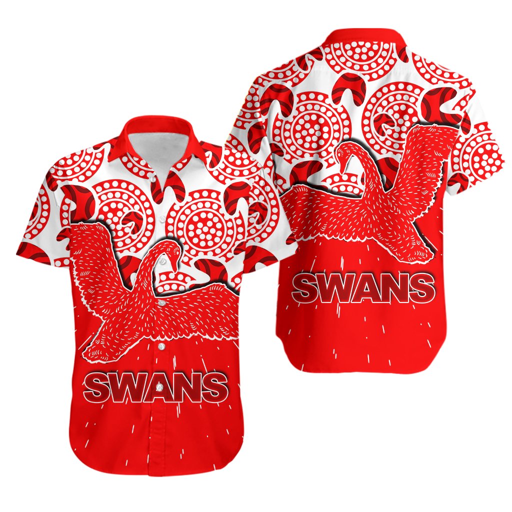 Sydney Swans Hawaiian Shirt Aboriginal Patterns - Vibe Hoodie Shop