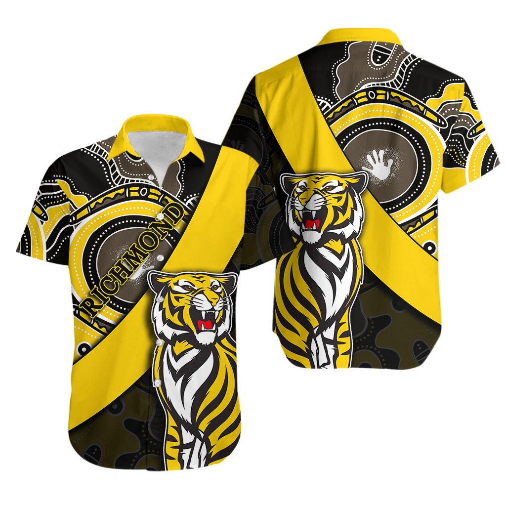 Richmond Tigers Hawaiian Shirt Aboriginal Style - Vibe Hoodie Shop