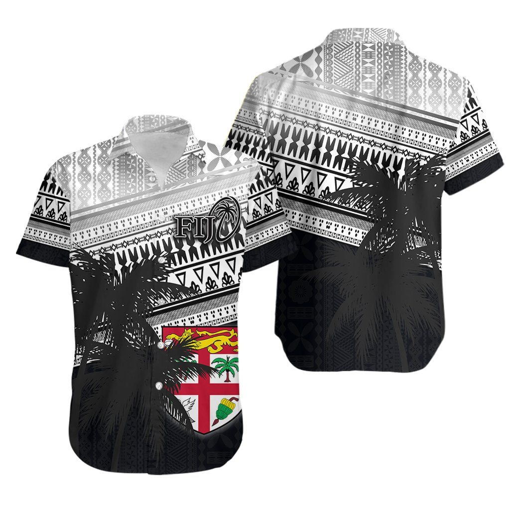 Fiji Rugby Makare And Tapa Patterns Hawaiian Shirt Black - Vibe Hoodie Shop