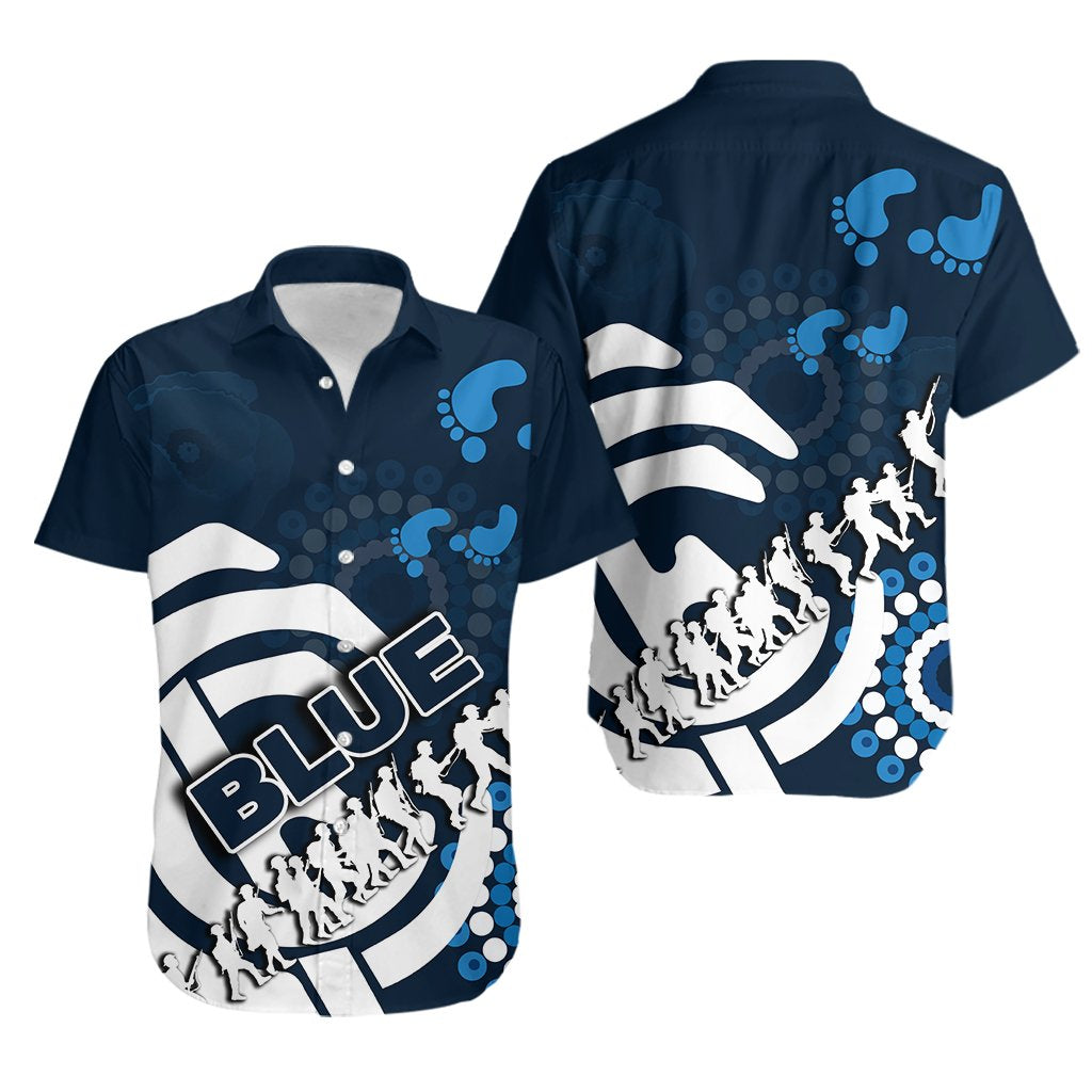 Carlton Blues Hawaiian Shirt ANZAC Day - Vibe Hoodie Shop