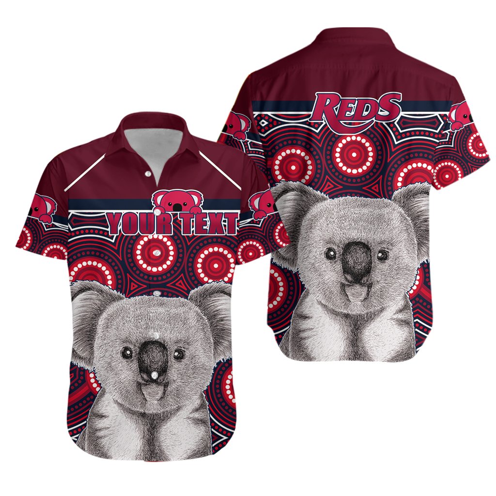 (Custom Personalised) Reds Rugby Australian Hawaiian Shirt Lovely Indigenous Queensland - Vibe Hoodie Shop