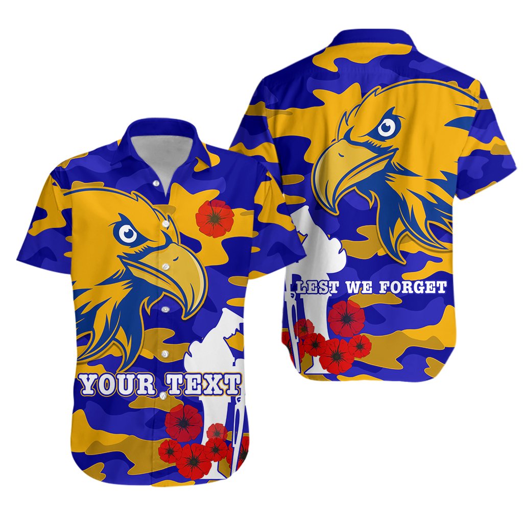 (Custom Personalised) Eagles ANZAC Hawaiian Shirt West Coast Simple - Vibe Hoodie Shop