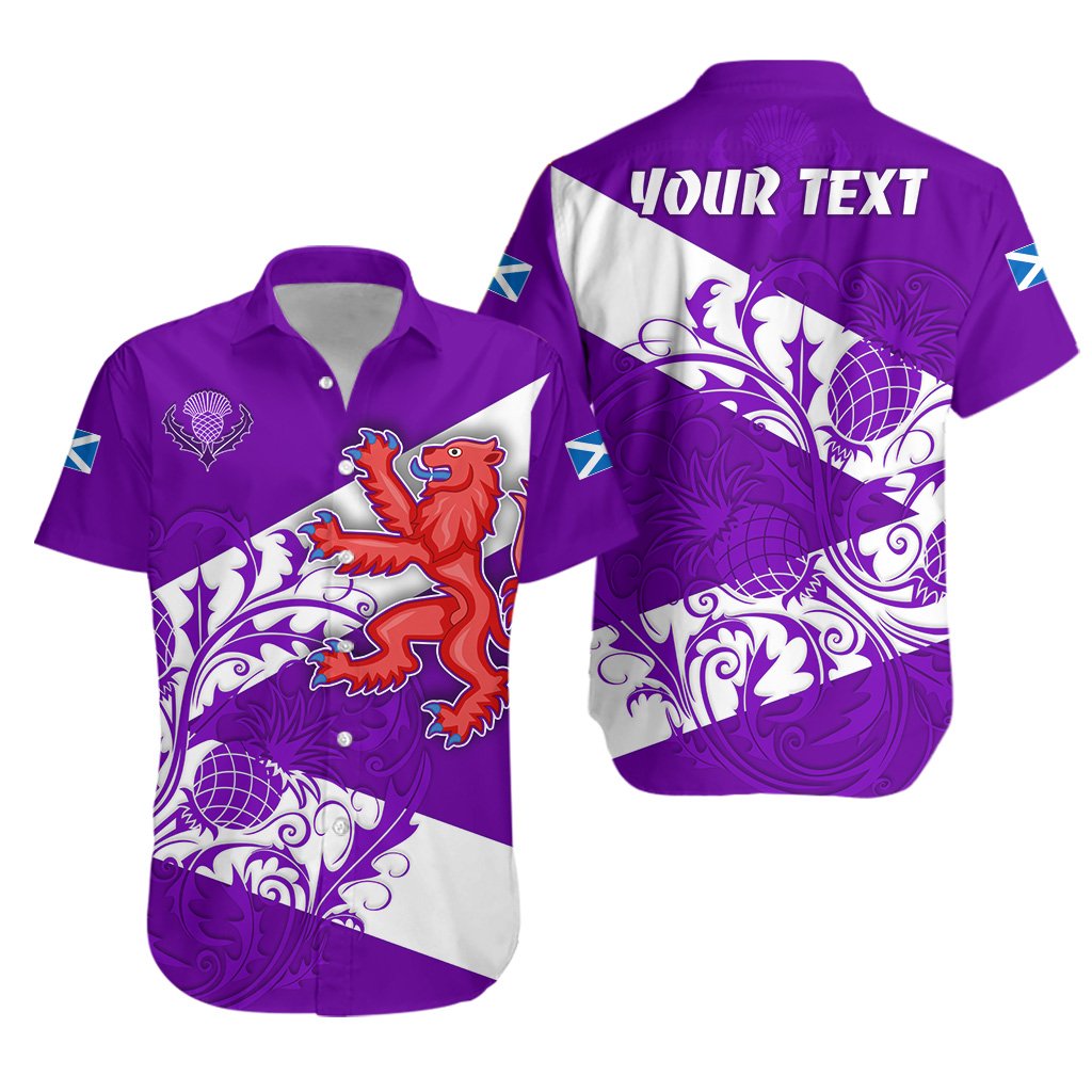 (Custom Personalised) Scotland Rugby Hawaiian Shirt Purple Thistle Of Scottish - Vibe Hoodie Shop