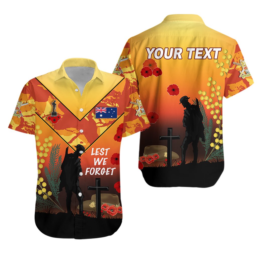 (Custom Personalised) Australian ANZAC Day Hawaiian Shirt Lest We Forget 2021 - Style - Vibe Hoodie Shop