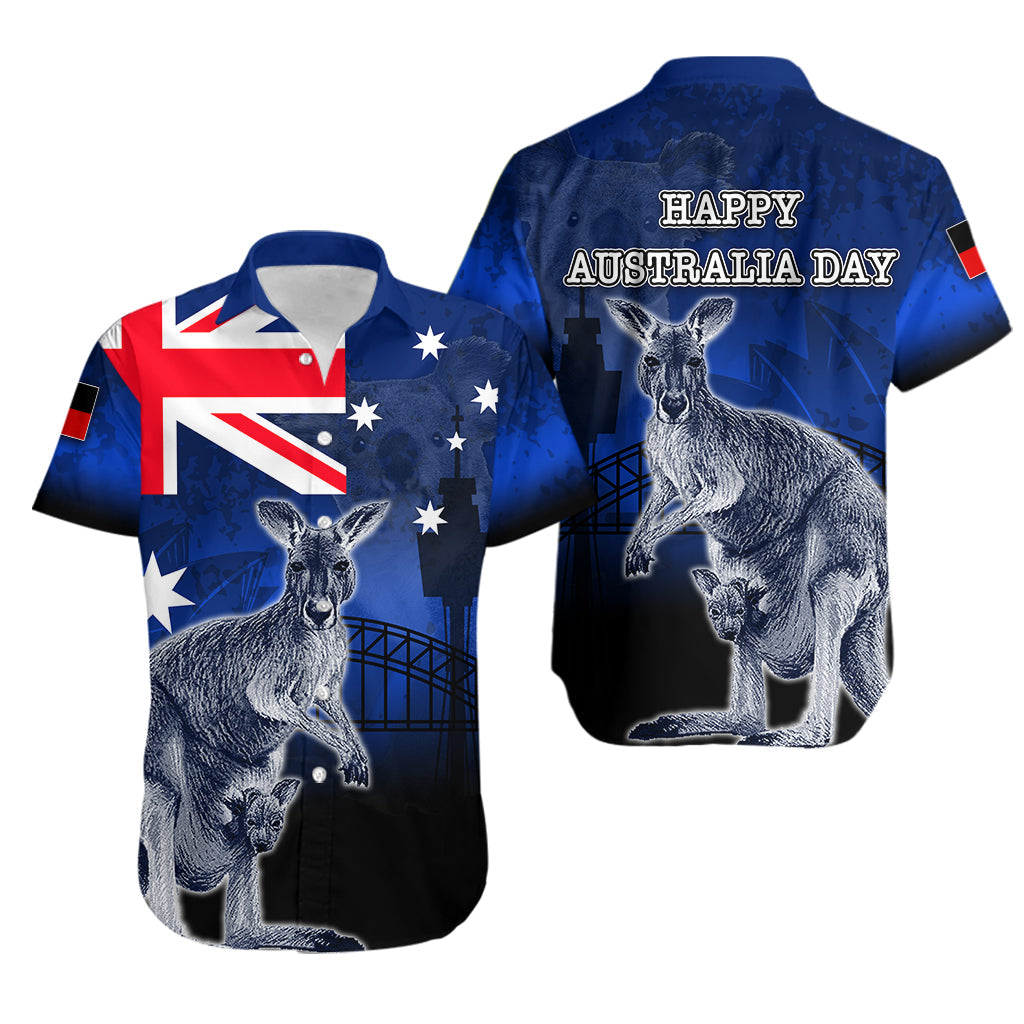 Australia Day Hawaiian Shirt Kangaroo - Vibe Hoodie Shop