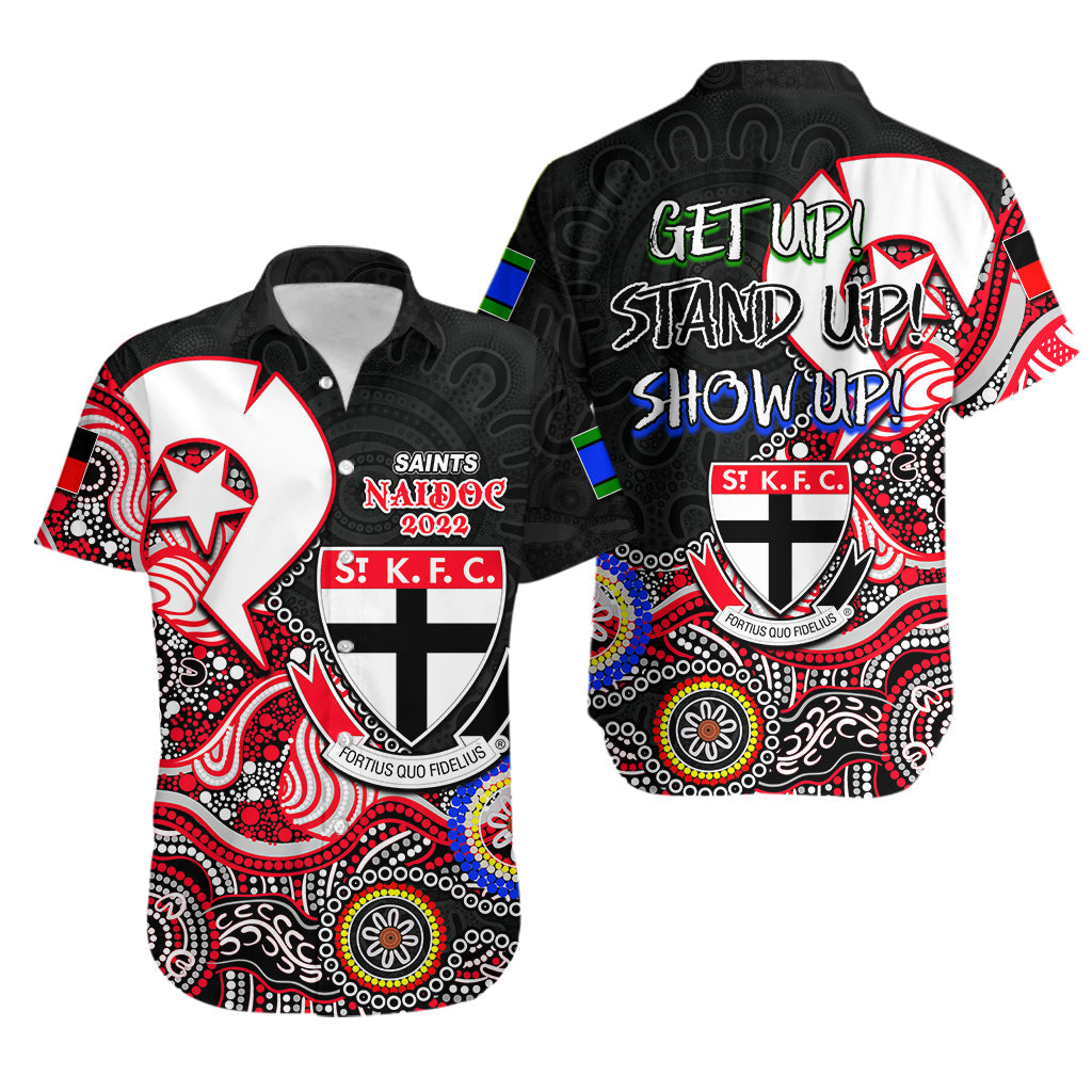 Saints Australian Football Hawaiian Shirt NAIDOC 2022 Patterns - Vibe Hoodie Shop