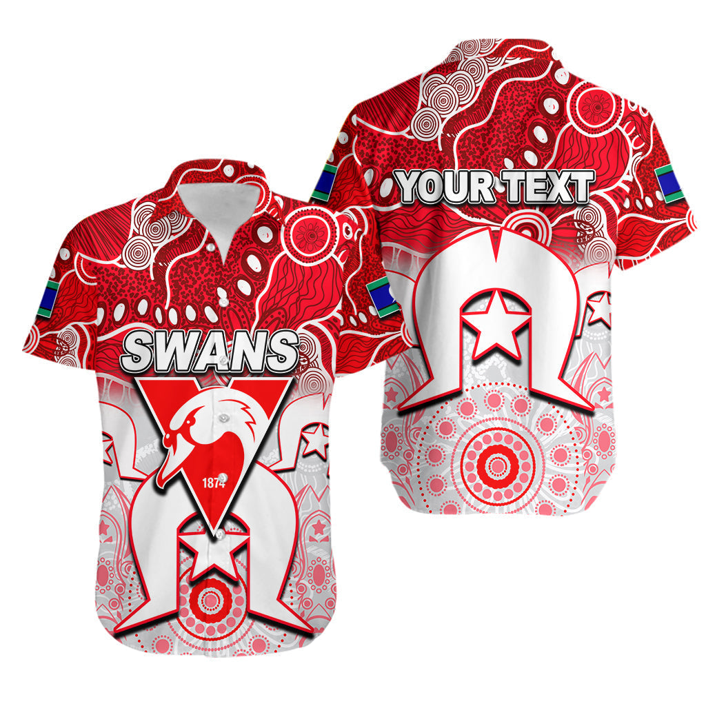 (Custom Personalised) Swans Australian Football ATorres Strait Islanders Mix Aboriginal Hawaiian Shirt - Vibe Hoodie Shop