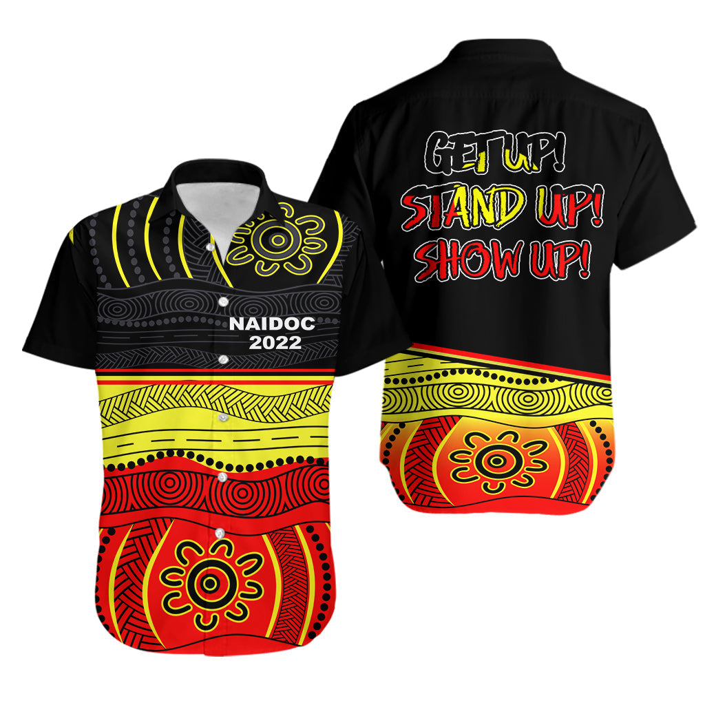 NAIDOC Week 2022 Hawaiian Shirt Aboriginal Flag - Vibe Hoodie Shop