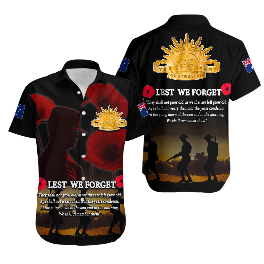 ANZAC Australia Hawaiian Shirt Lest We Forget - Vibe Hoodie Shop