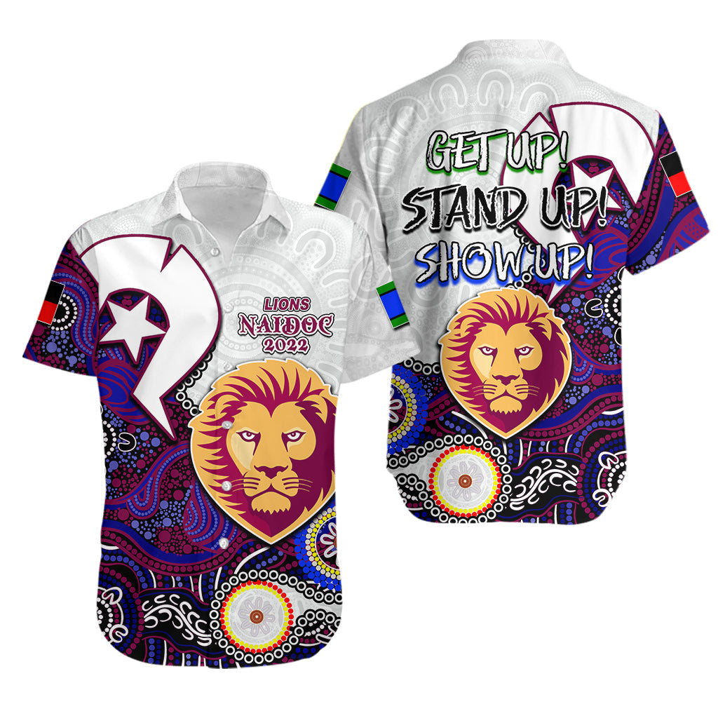 Lions Australian Football Hawaiian Shirt NAIDOC 2022 Patterns - Vibe Hoodie Shop