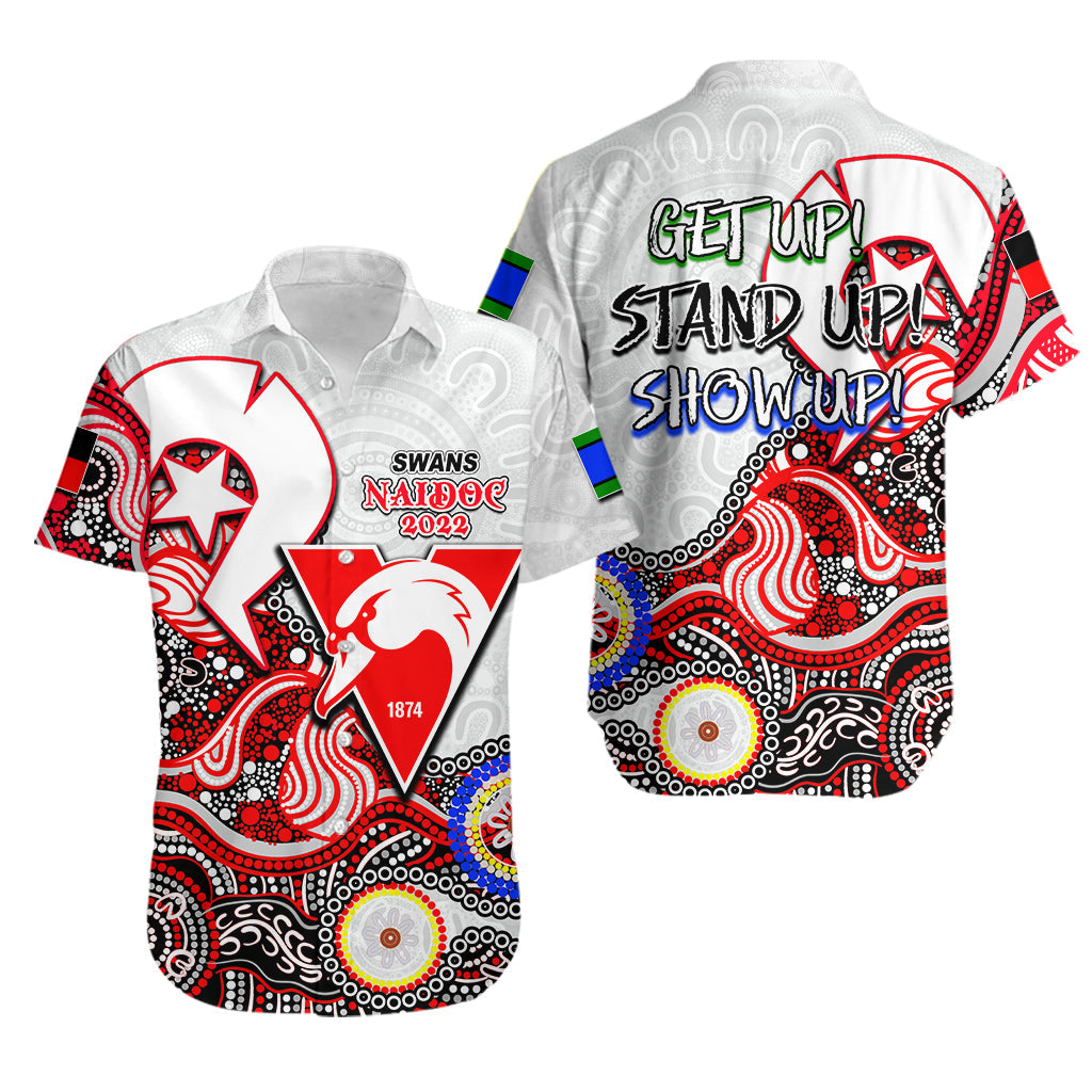 Swans Australian Football Hawaiian Shirt NAIDOC 2022 Patterns - Vibe Hoodie Shop