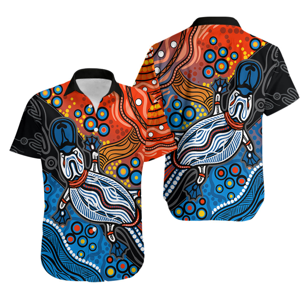 Aboriginal Platypus Hawaiian Shirt Tribal No.4 - Vibe Hoodie Shop