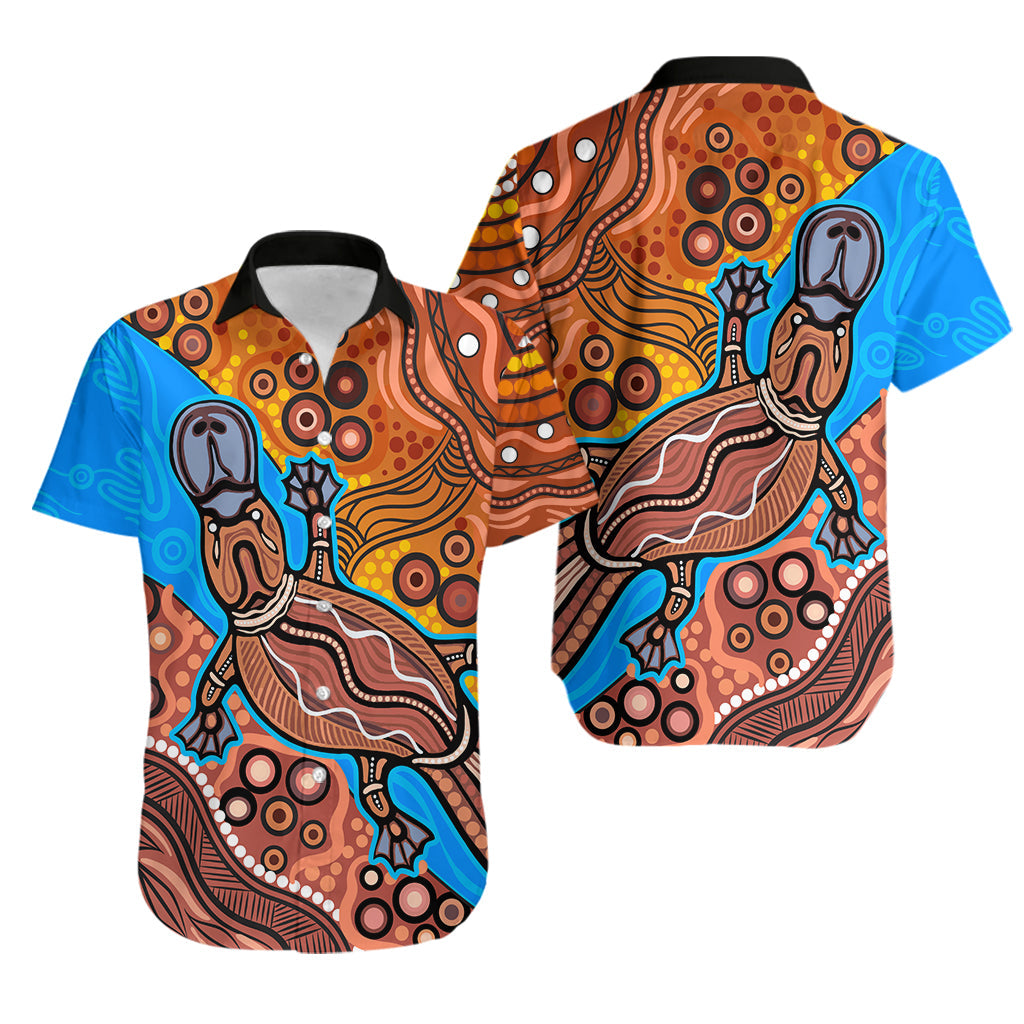 Aboriginal Platypus Hawaiian Shirt Tribal No.5 - Vibe Hoodie Shop