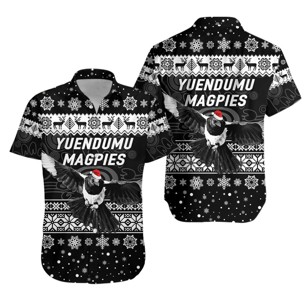 Yuendumu Magpies Football Club Hawaiian Shirt Christmas Simple Style - Black - Vibe Hoodie Shop