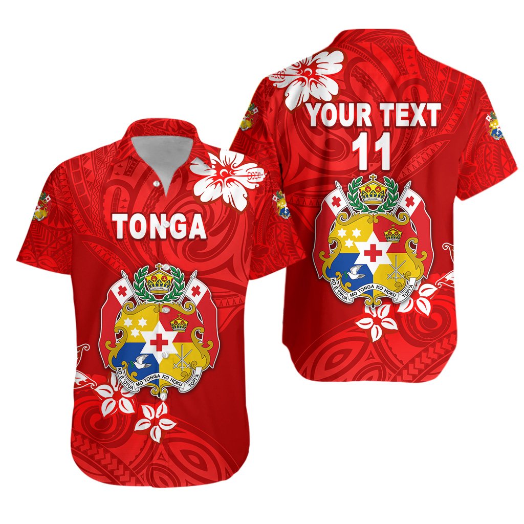 (Custom Personalised) Mate Ma'a Tonga Rugby Hawaiian Shirt Polynesian Unique Vibes - Full Red, Custom Text and Number - Vibe Hoodie Shop