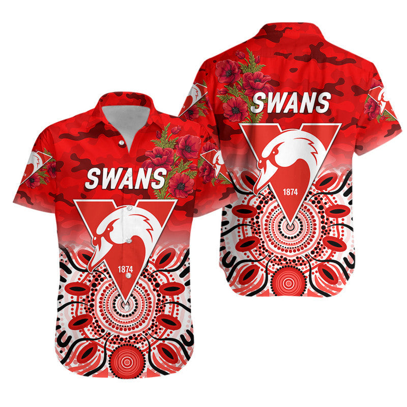 Sydney Swans ANZAC Hawaiian Shirt Indigenous Vibes - Vibe Hoodie Shop
