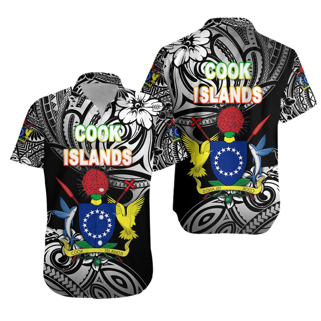 Cook Islands Rugby Hawaiian Shirt Unique Vibes Coat Of Arms - Black - Vibe Hoodie Shop