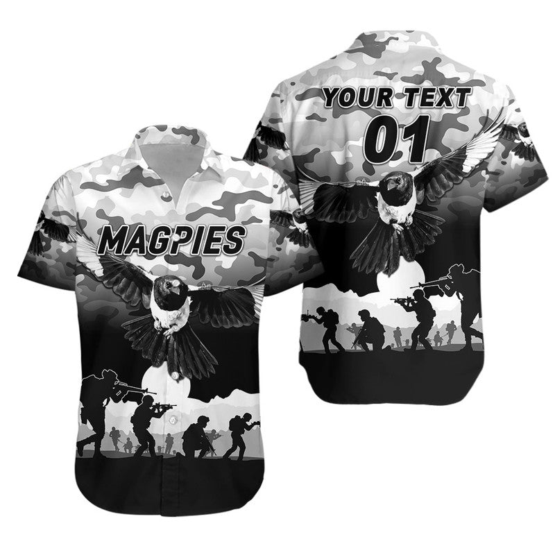 (Custom Personalised) Collingwood Magpies ANZAC Hawaiian Shirt Simple Style - Vibe Hoodie Shop