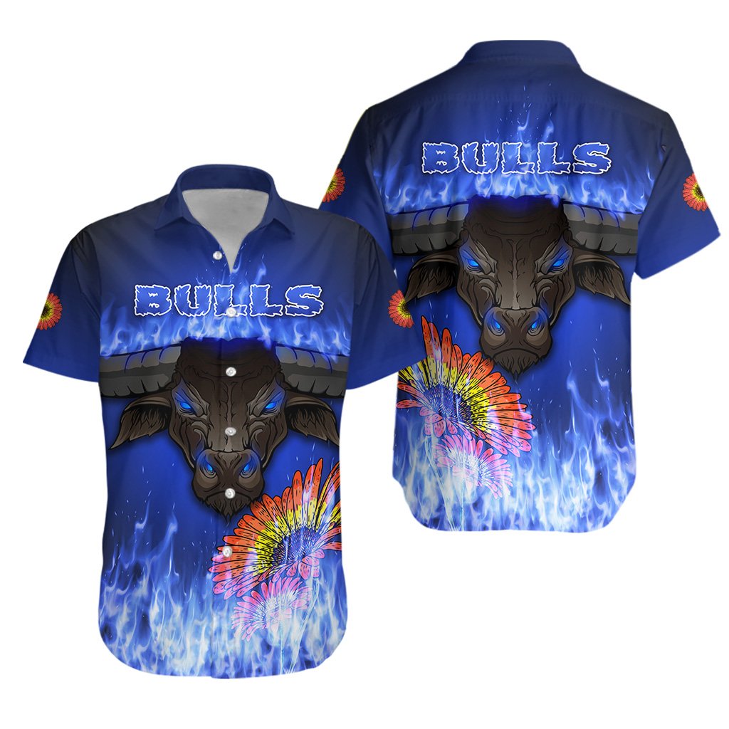 Blue Super Rugby Hawaiian Shirt Bulls Barberton Daisy - Vibe Hoodie Shop