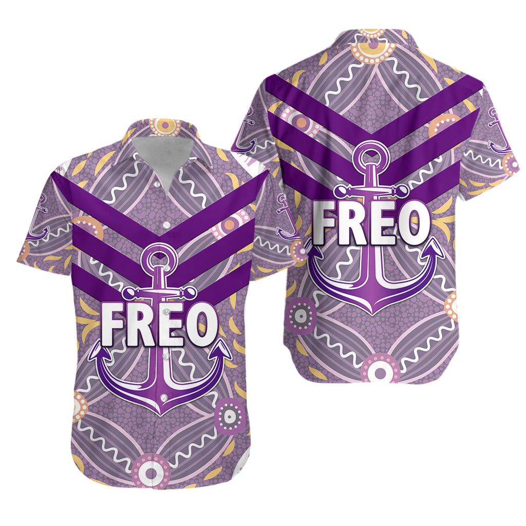 Fremantle Dockers Hawaiian Shirt Freo Indigenous Vibes - White - Vibe Hoodie Shop