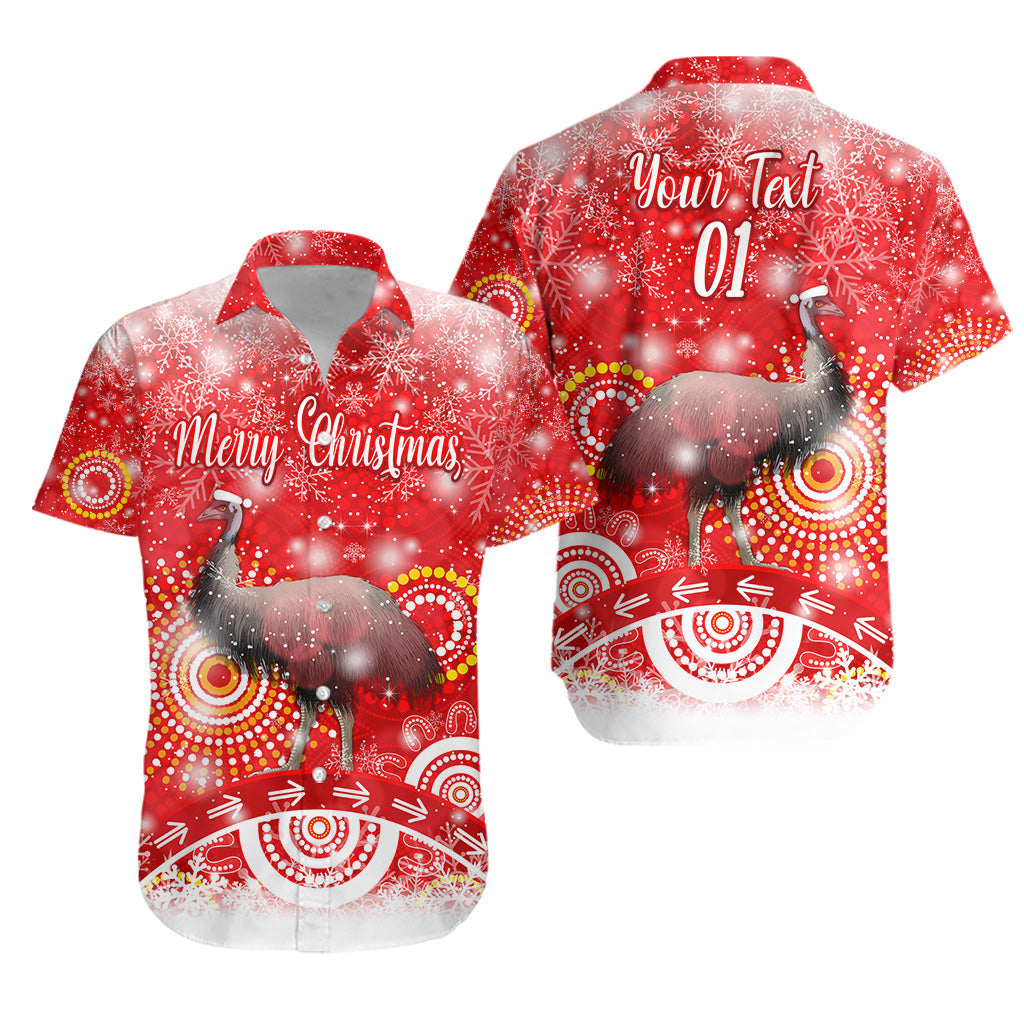 (Custom Personalised) Australian Emu Christmas Hawaiian Shirt Original Style - Red - Vibe Hoodie Shop