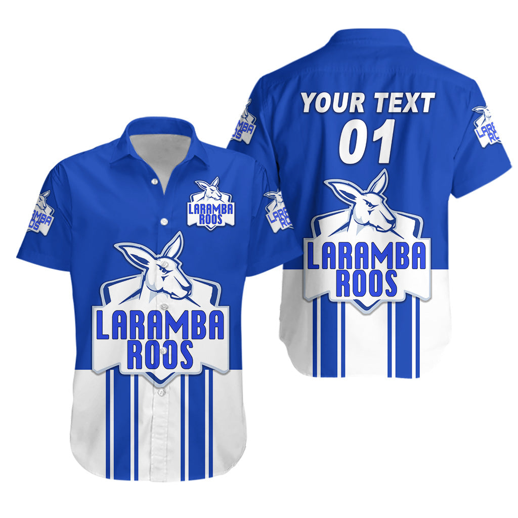 (Custom Personalised) Laramba Roos Football Club Hawaiian Shirt Kangaroos Original - Blue, Custom Text And Number - Vibe Hoodie Shop