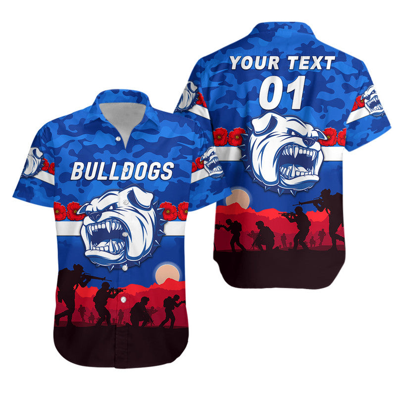 (Custom Personalised) Western Bulldogs ANZAC Hawaiian Shirt Simple Style - Vibe Hoodie Shop