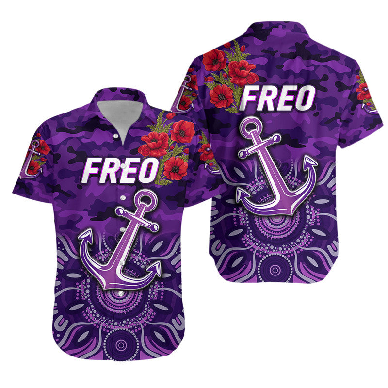 Fremantle Dockers ANZAC Hawaiian Shirt Freo Indigenous Vibes - Vibe Hoodie Shop