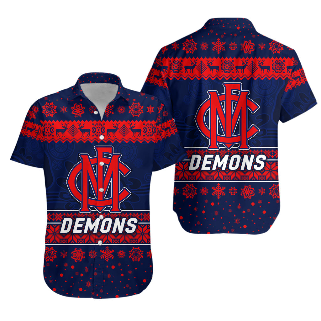 Melbourne Demons Hawaiian Shirt Christmas Simple Style - Vibe Hoodie Shop