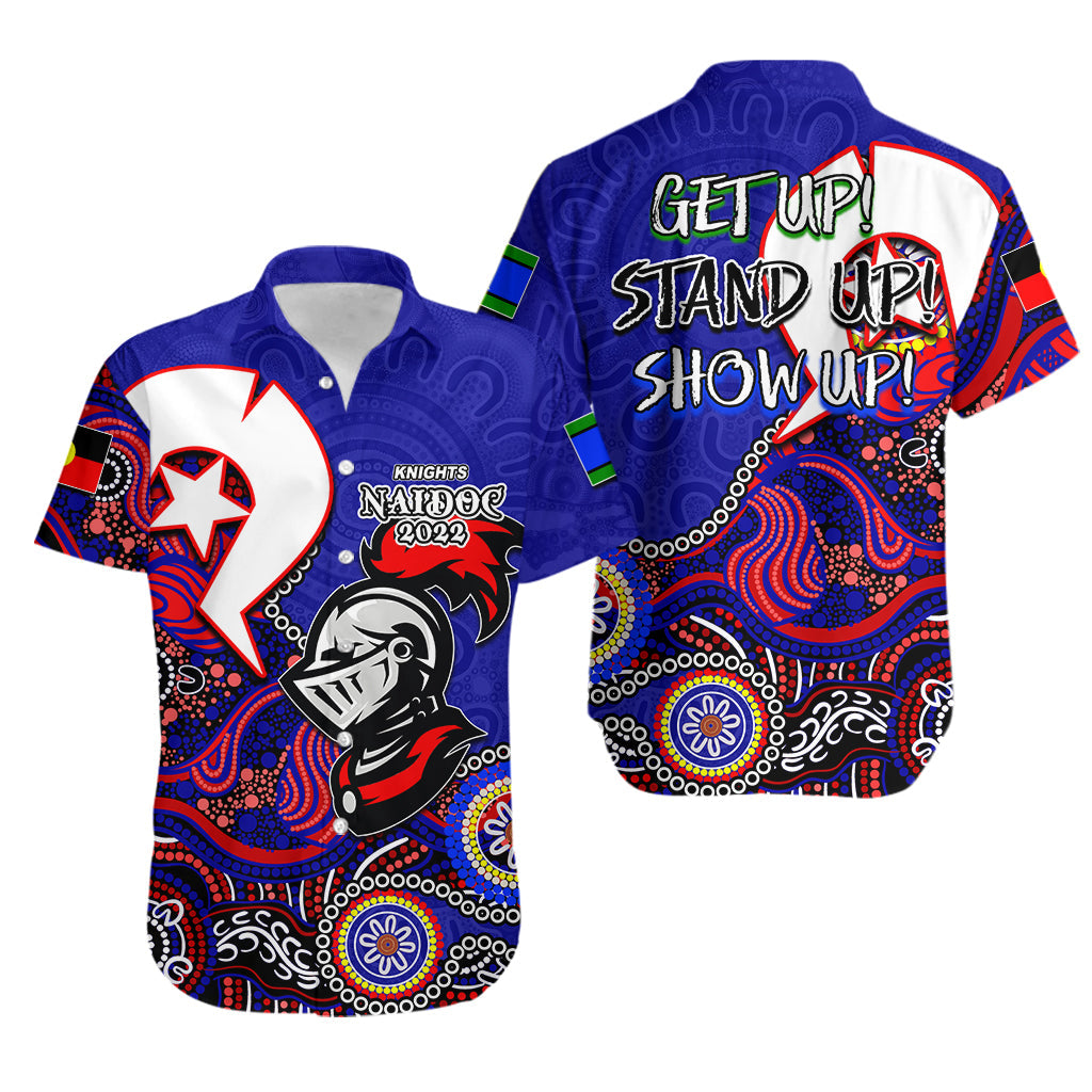 Knights Rugby Hawaiian Shirt NAIDOC 2022 Patterns - Vibe Hoodie Shop