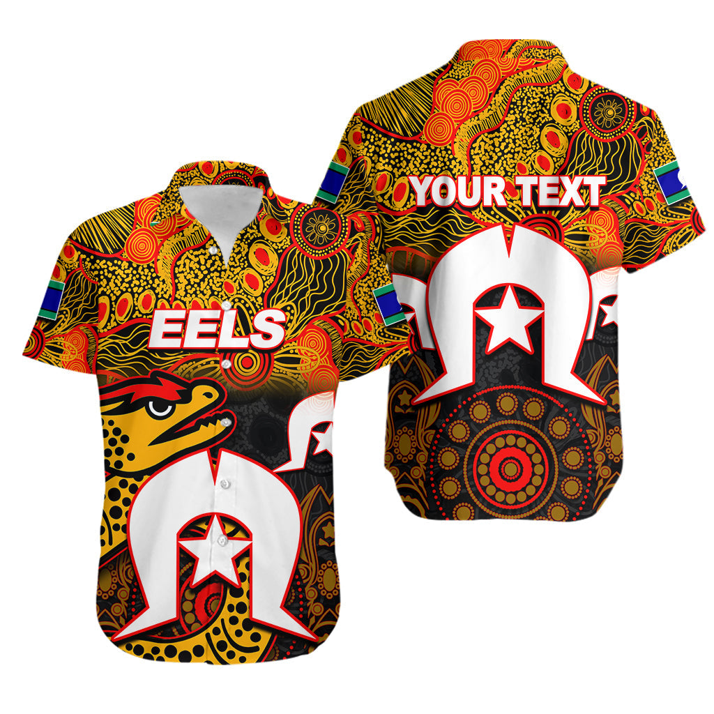 (Custom Personalised) Eels Torres Strait Islanders Mix Aboriginal Hawaiaan Shirt No.2 - Vibe Hoodie Shop