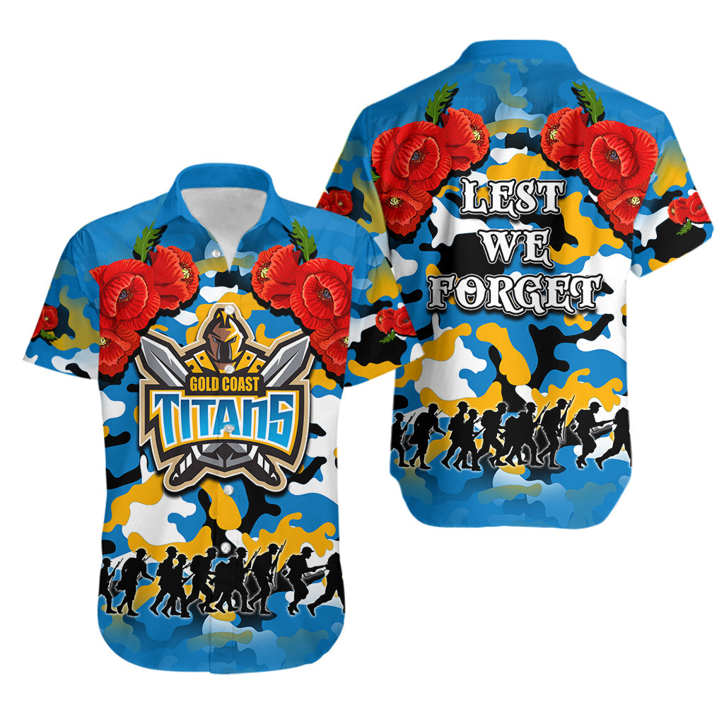 ANZAC Day Hawaiian Shirt Titans Army Style - Vibe Hoodie Shop