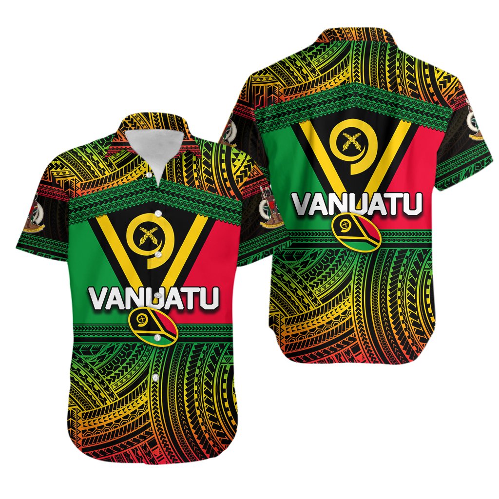 Vanuatu Hawaiian Shirt Rugby Polynesian Patterns - Vibe Hoodie Shop