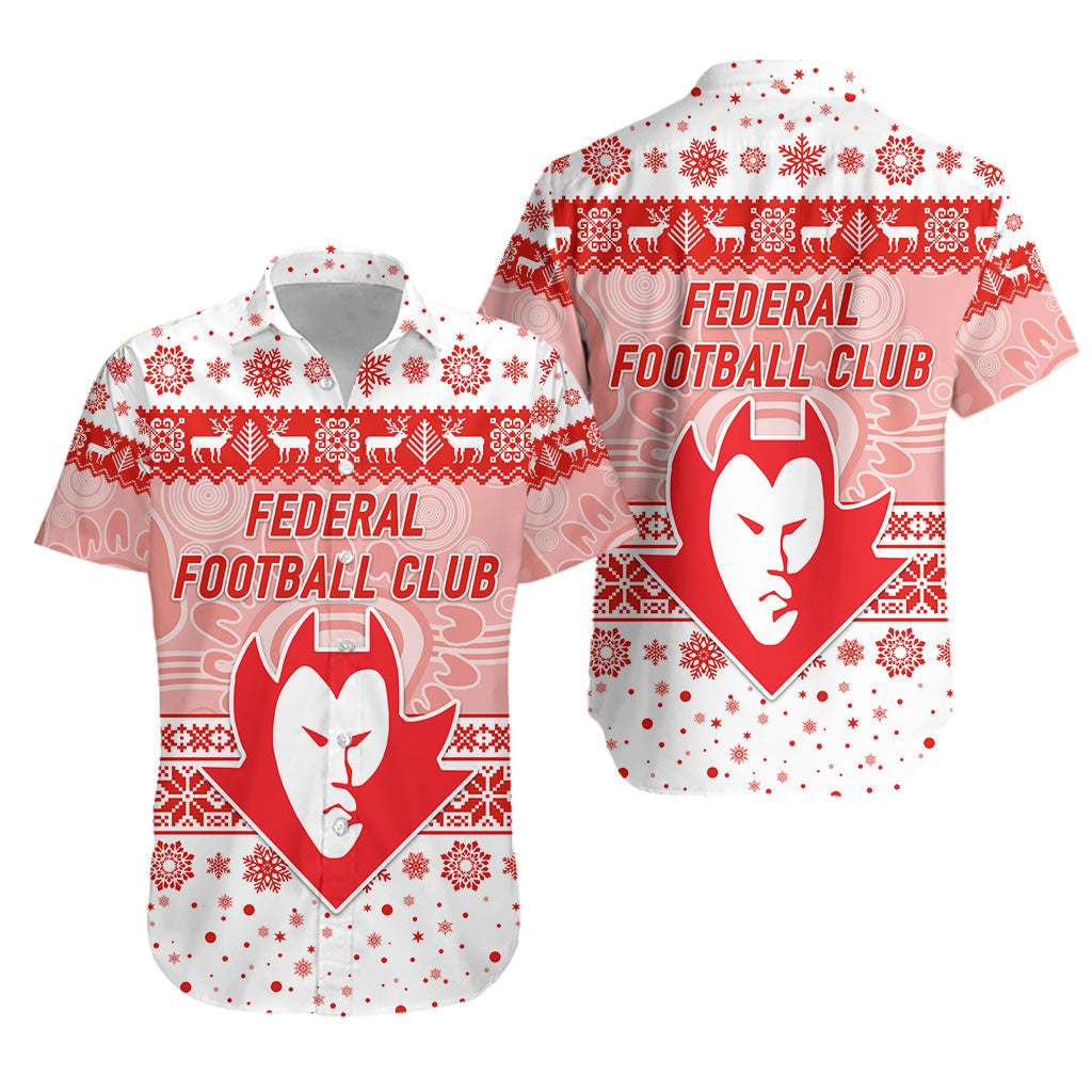 Federal Football Club Hawaiian Shirt Christmas Simple Style - White - Vibe Hoodie Shop