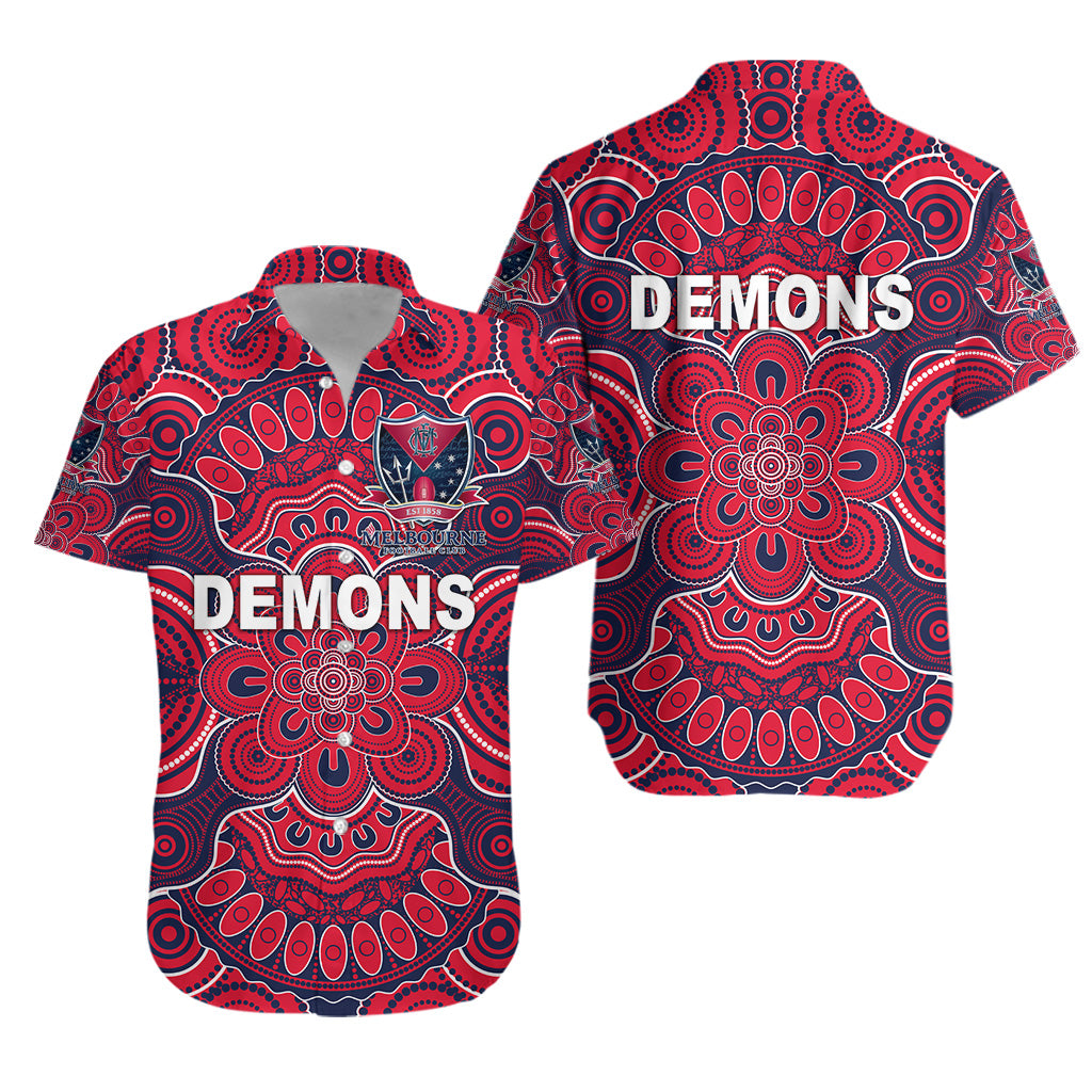 Melbourne Demons Indigenous Hawaiian Shirt Football 2021 Version - Vibe Hoodie Shop