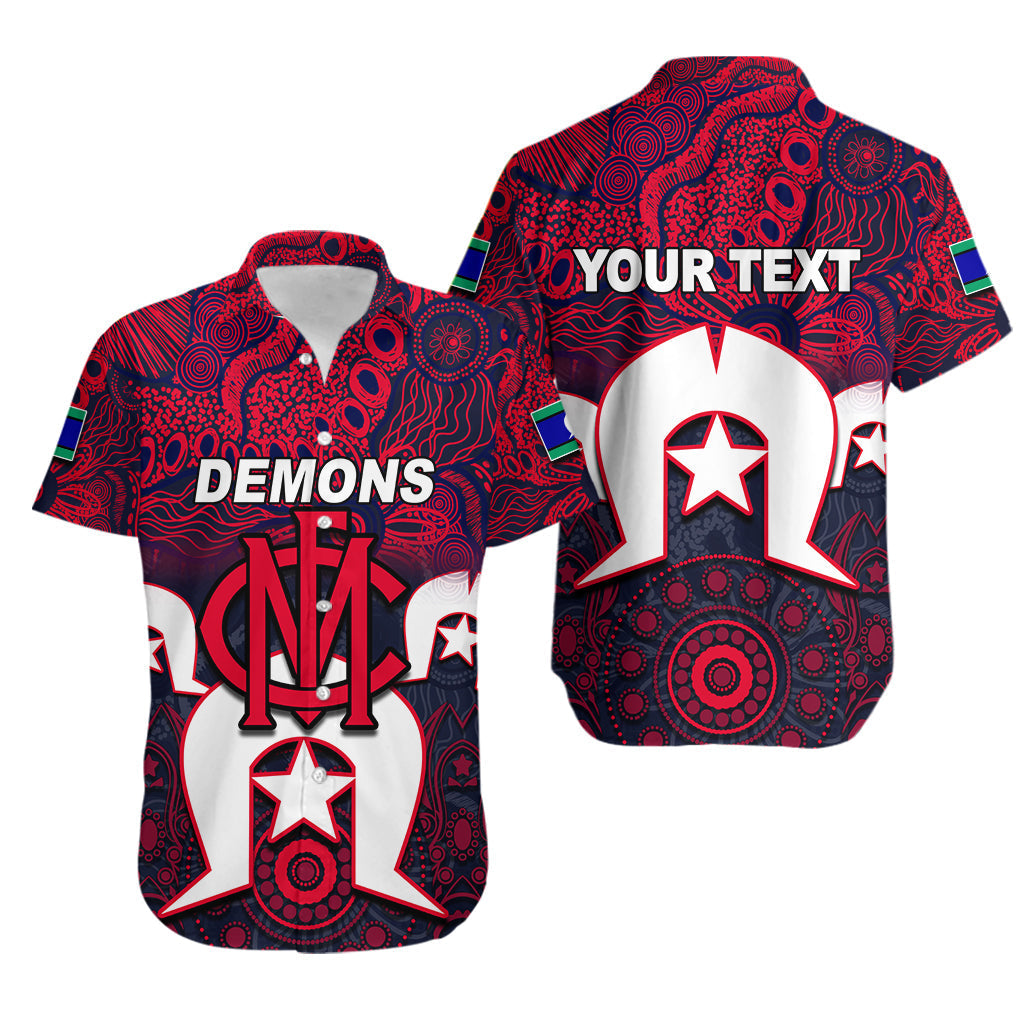 (Custom Personalised) Demons Australian Football ATorres Strait Islanders Mix Aboriginal Hawaiian Shirt - Vibe Hoodie Shop