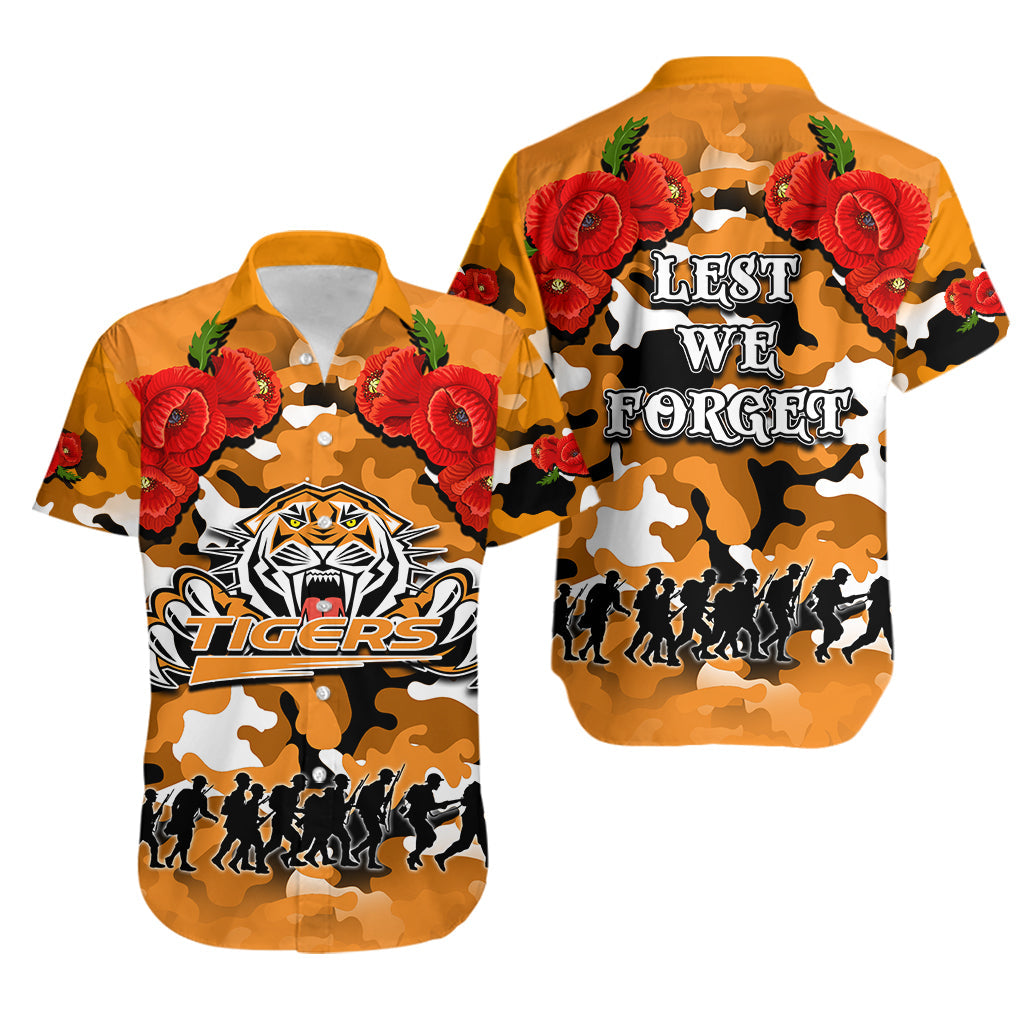 ANZAC Day Hawaiian Shirt Tigers Army Style - Vibe Hoodie Shop