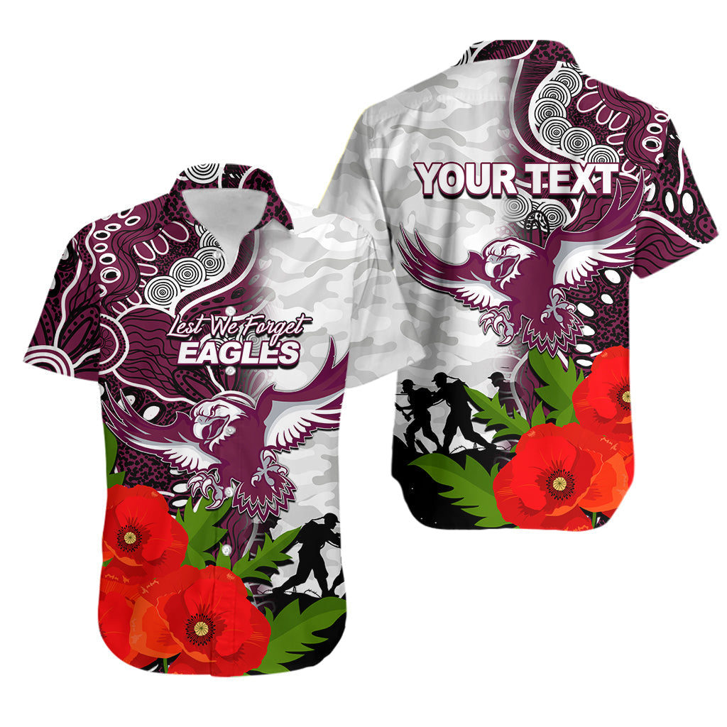 (Custom Personalised) Sea Eagles ANZAC Day Aboriginal Mix Army Patterns Hawaiian Shirt - Vibe Hoodie Shop