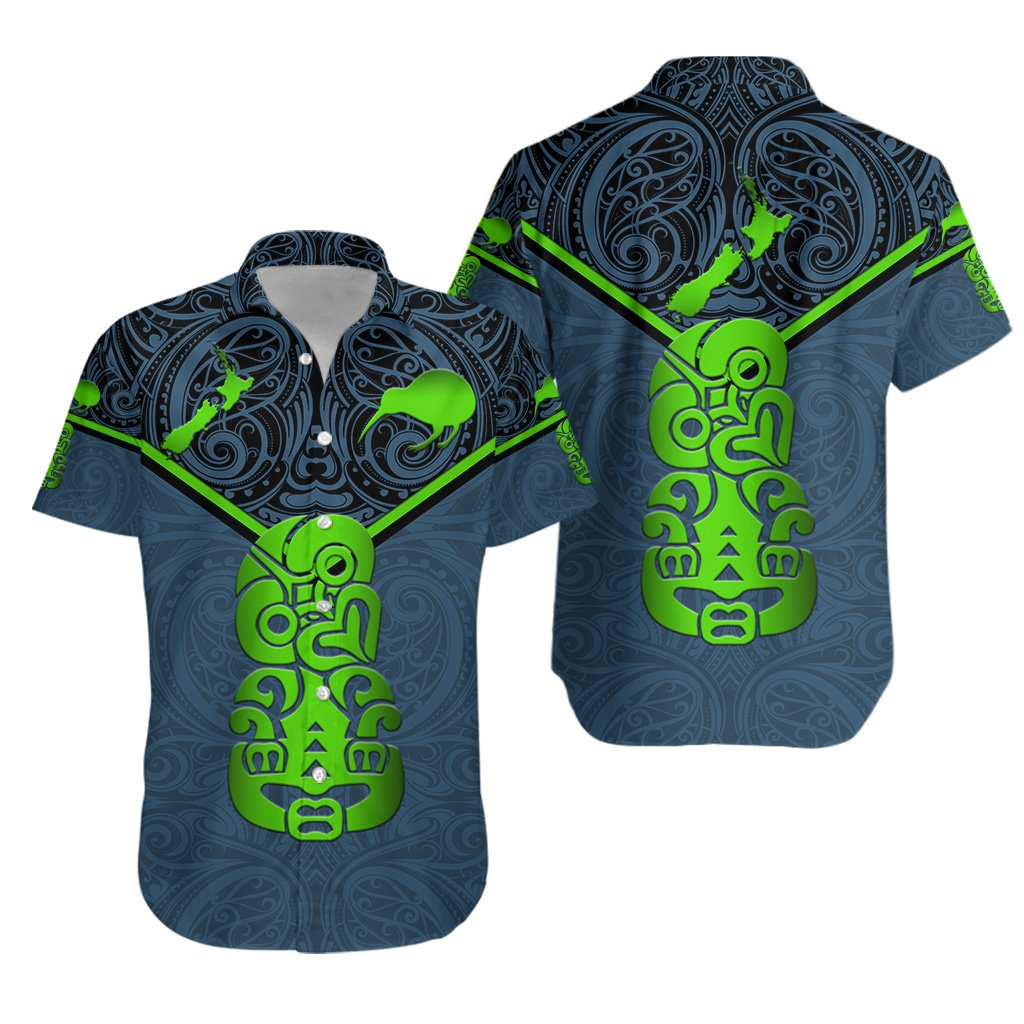 New Zealand Maori Rugby Hawaiian Shirt Pride Version - Navy - Vibe Hoodie Shop