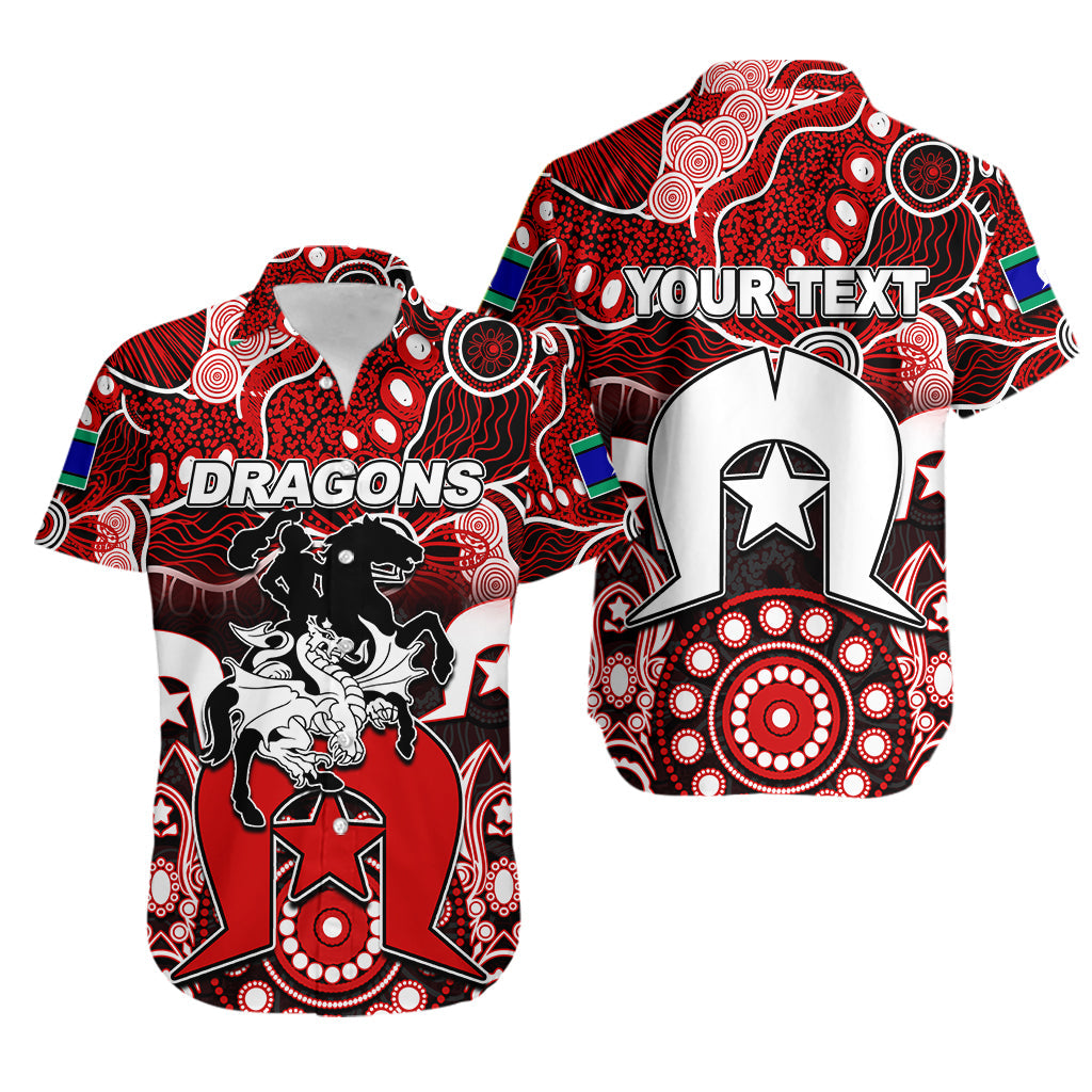 (Custom Personalised) Dragons Torres Strait Islanders Mix Aboriginal Hawaiaan Shirt - Vibe Hoodie Shop