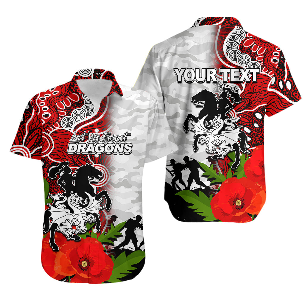 (Custom Personalised) Dragons ANZAC Day Aboriginal Mix Army Patterns Hawaiian Shirt - Vibe Hoodie Shop