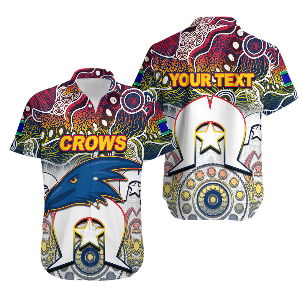 (Custom Personalised) Crows Australian Football Torres Strait Islanders Mix Aboriginal Hawaiian Shirt - Vibe Hoodie Shop