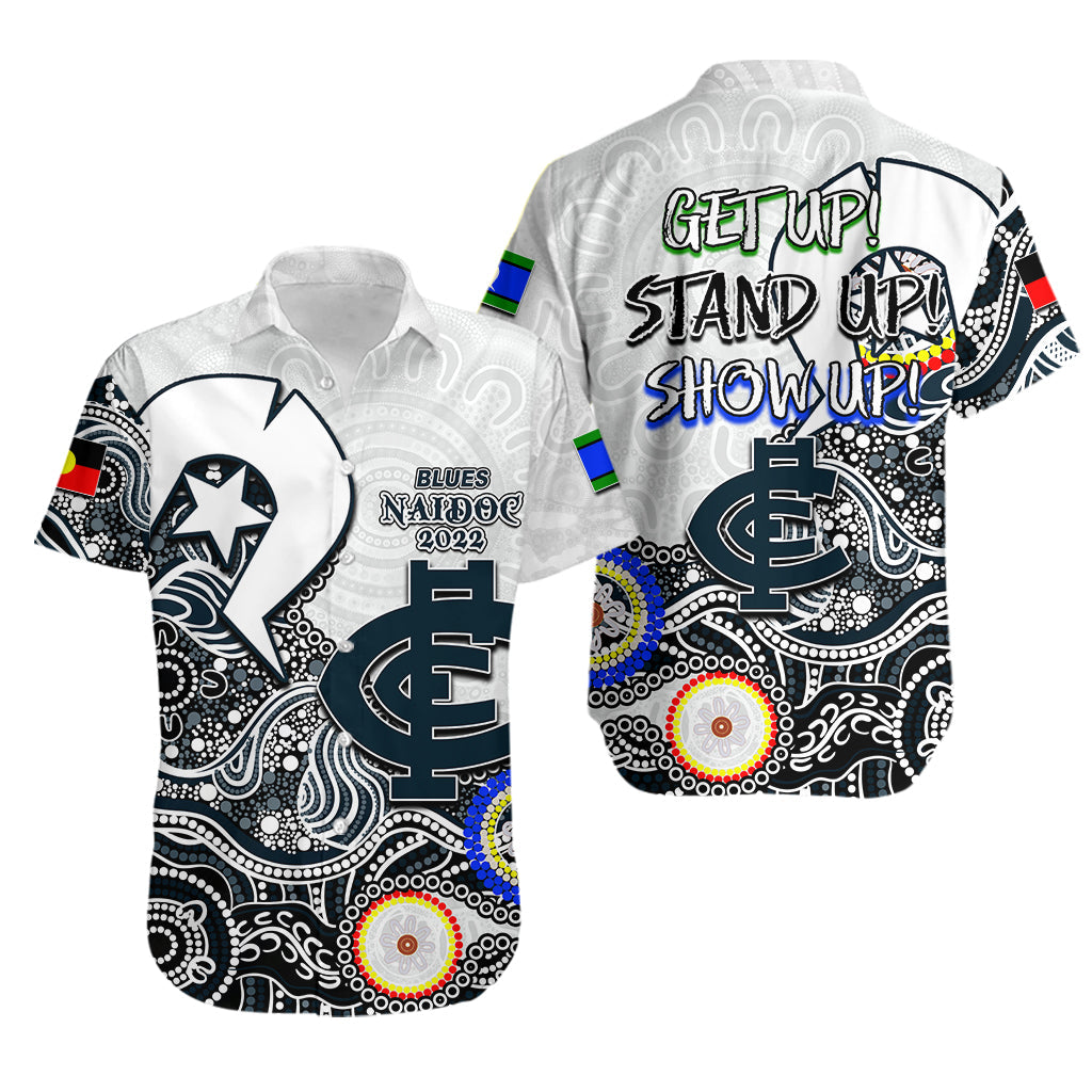 Blues Australian Football Hawaiian Shirt NAIDOC 2022 Patterns - Vibe Hoodie Shop