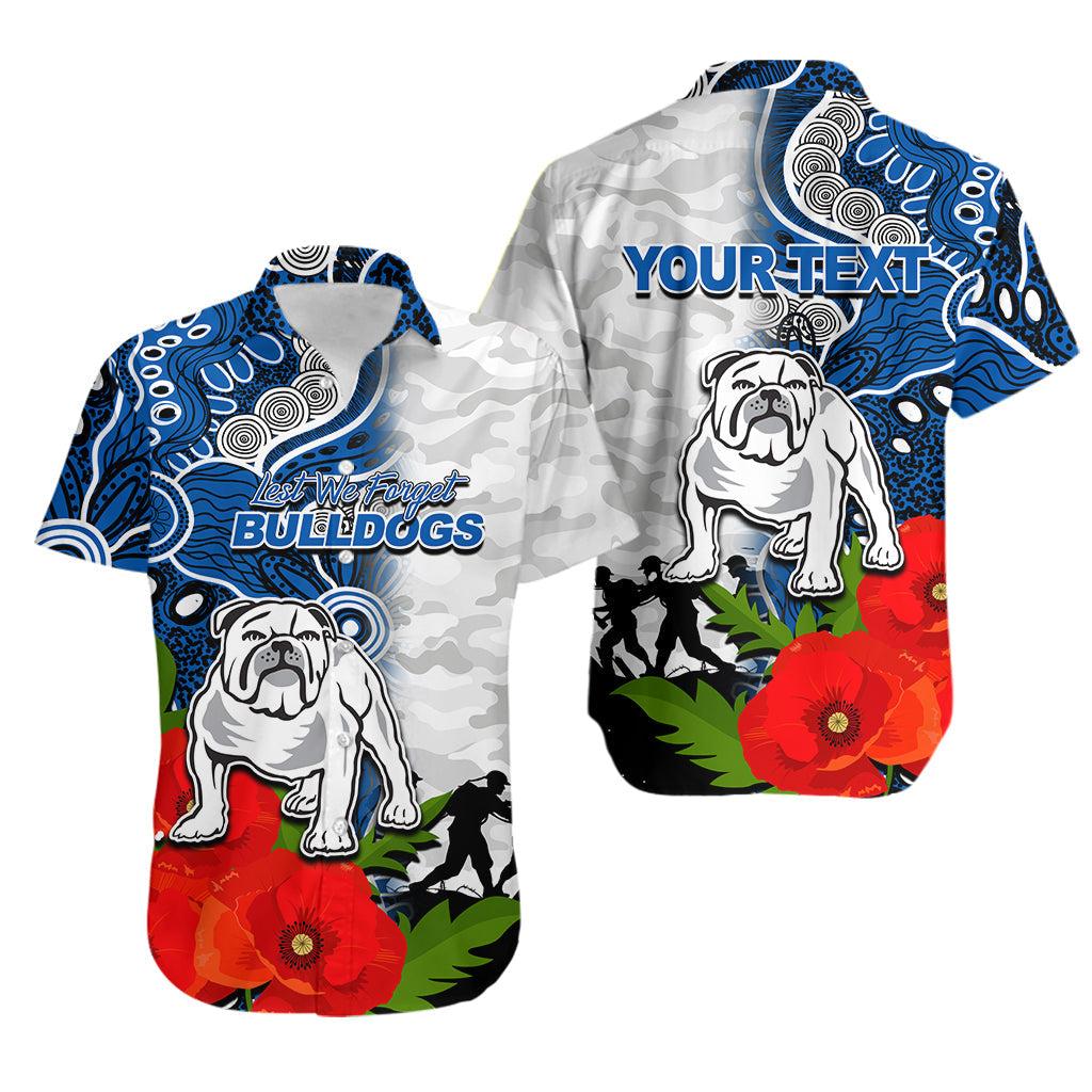(Custom Personalised) Bulldogs ANZAC Day Aboriginal Mix Army Patterns Hawaiian Shirt - Vibe Hoodie Shop