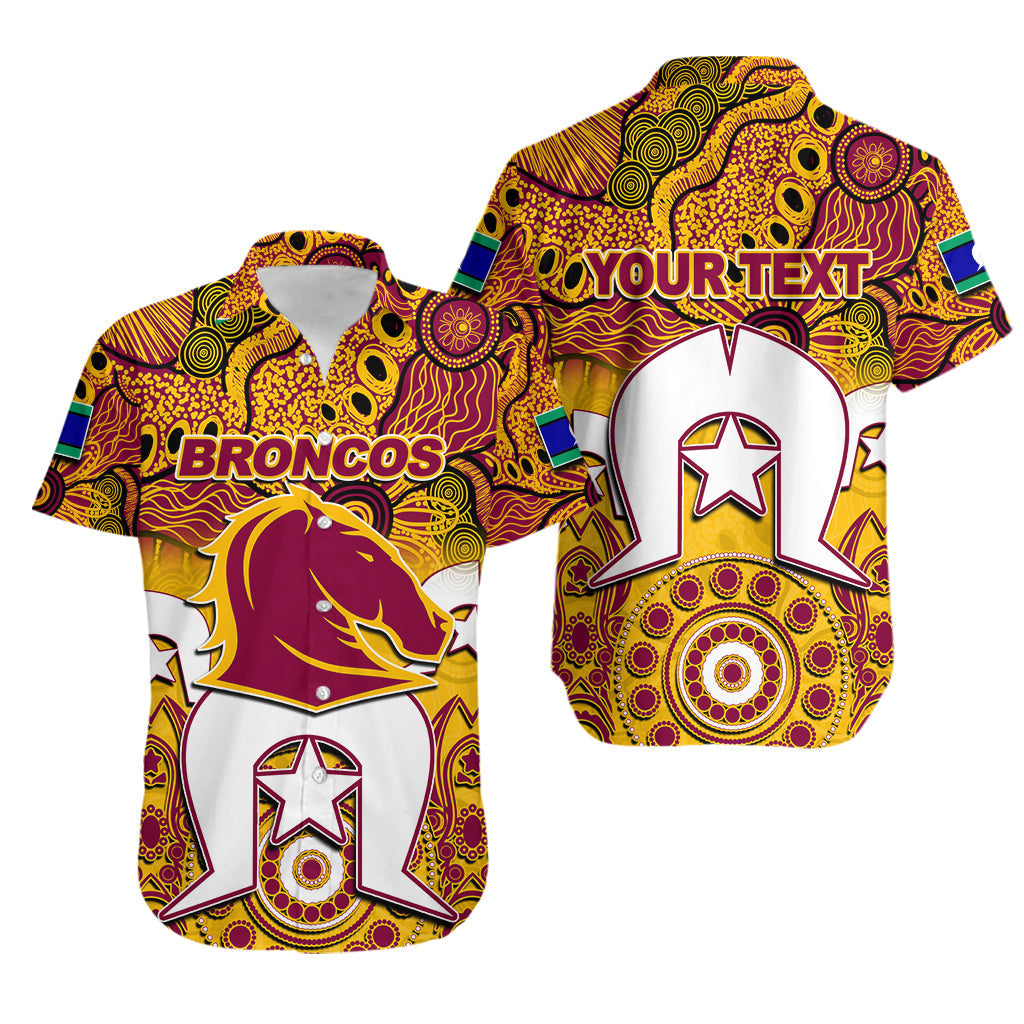 (Custom Personalised) Broncos Torres Strait Islanders Mix Aboriginal Hawaiaan Shirt - Vibe Hoodie Shop