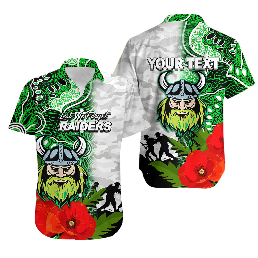 (Custom Personalised) Raiders ANZAC Day Aboriginal Mix Army Patterns Hawaiian Shirt - Vibe Hoodie Shop