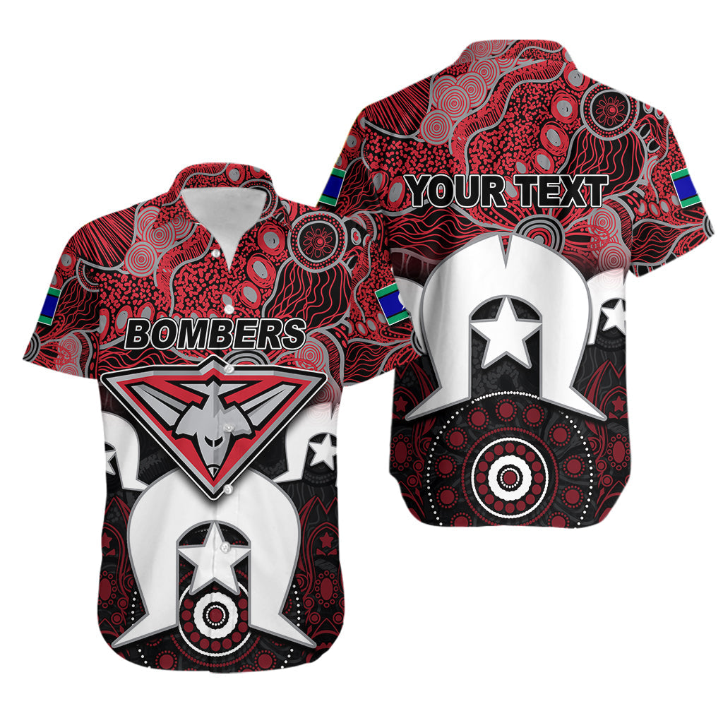 (Custom Personalised) Bombers Australian Football Torres Strait Islanders Mix Aboriginal Hawaiian Shirt - Vibe Hoodie Shop