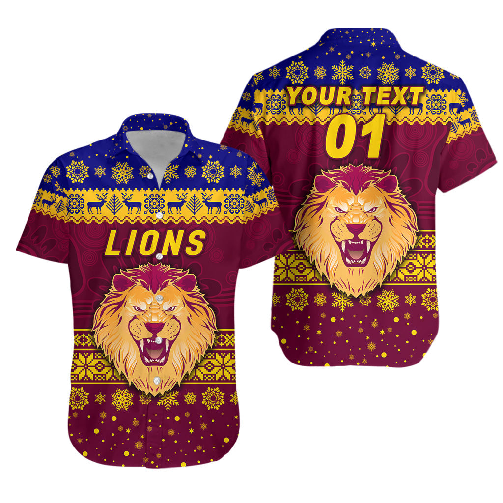 (Custom Personalised) Brisbane Lions Hawaiian Shirt Christmas Simple Style - Vibe Hoodie Shop