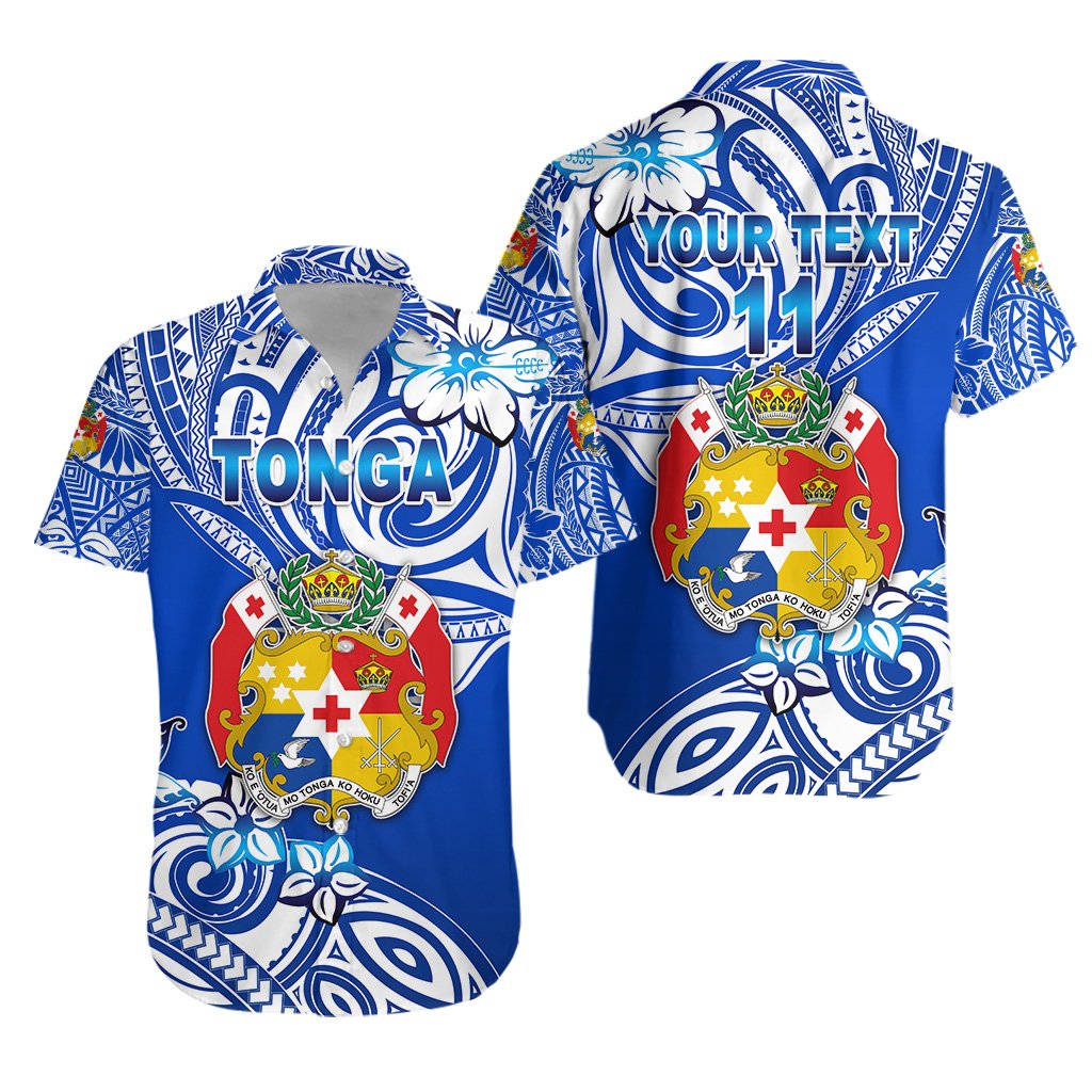 (Custom Personalised) Mate Ma'a Tonga Rugby Hawaiian Shirt Polynesian Unique Vibes, Custom Text and Number - Blue - Vibe Hoodie Shop